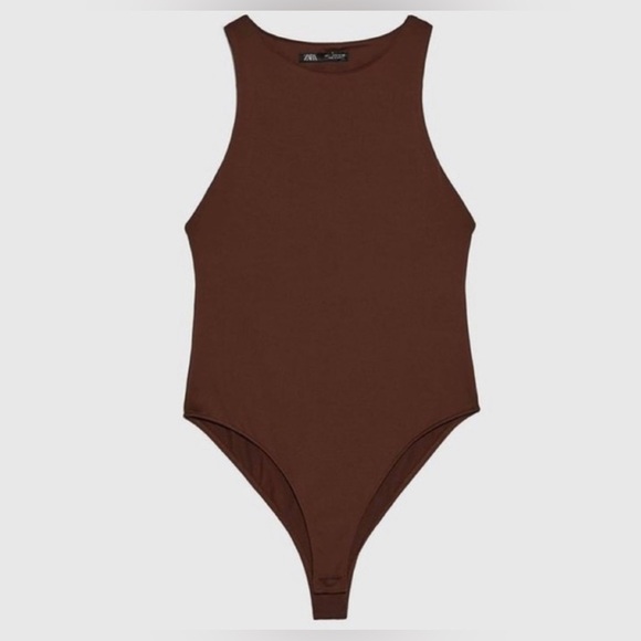 Zara Tops - Zara Brown Bodysuit